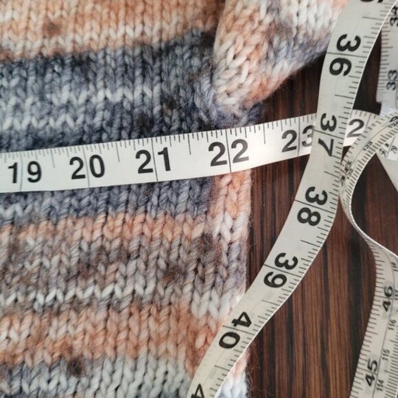 LOFT Womans Space Dye Sweater Wool Blend Cream White Blue Size L - Picture 6 of 7